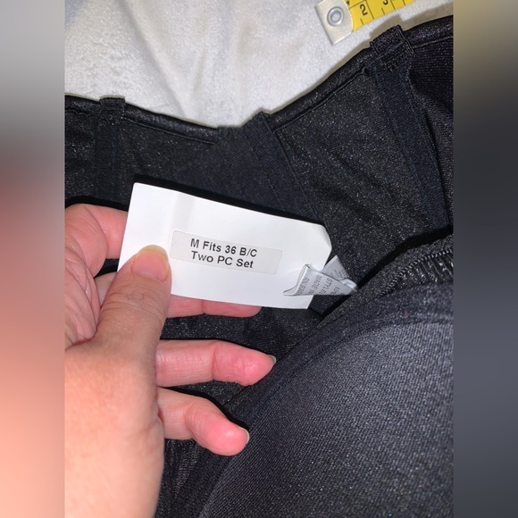 New Black satin ribbon Lace-Up Corset Top 36 B medium top going out sweetheart - Picture 4 of 5